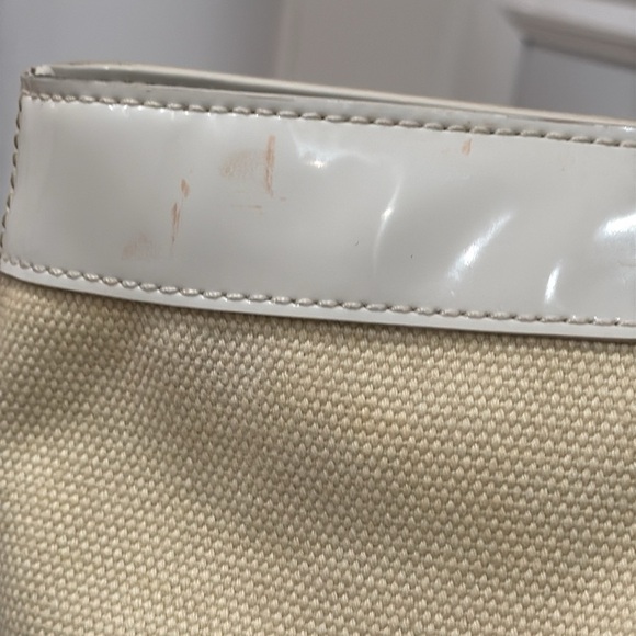 Tory Burch Bag Canvas and Patent Leather Trimmed Beach Tote - Picture 15 of 17